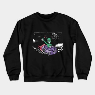 Alien Race in Space Vintage Retro Illustration Crewneck Sweatshirt